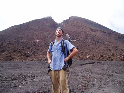 The Volcano Man (aka Maarten) after conquering Mount Pagan